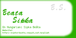 beata sipka business card